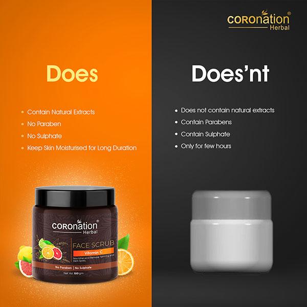 COROnation Herbal Vitamin C Face Scrub 100 gm - Scrubs & Exfoliants