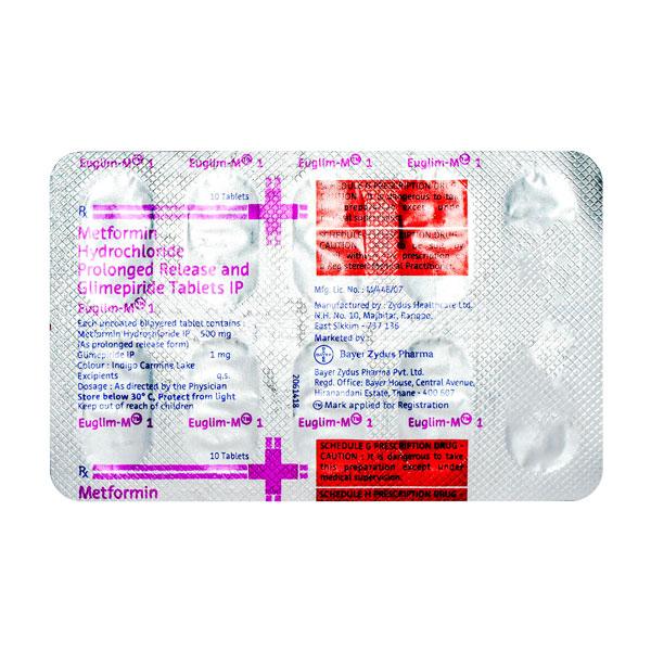 Euglim M 1mg Tablet 10'S - Diabetes-Ant