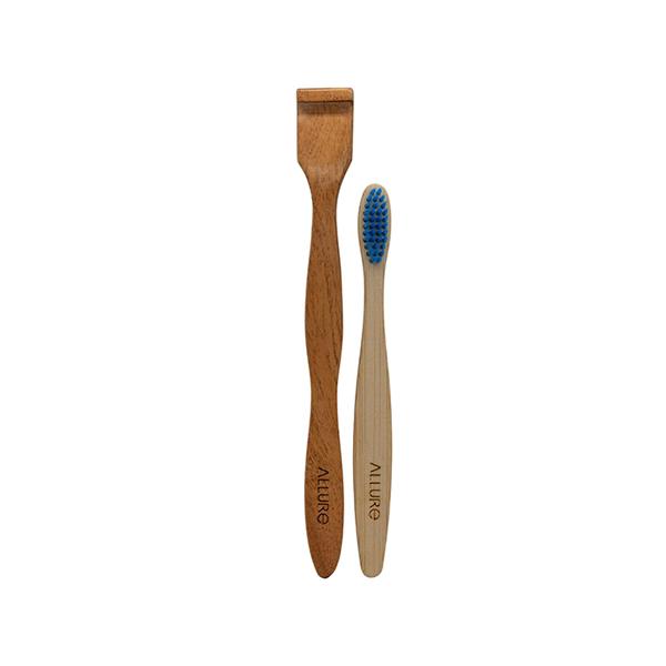 Netmeds | Allure Toothbrush OT 03 with Tounge Cleaner Brown 2's