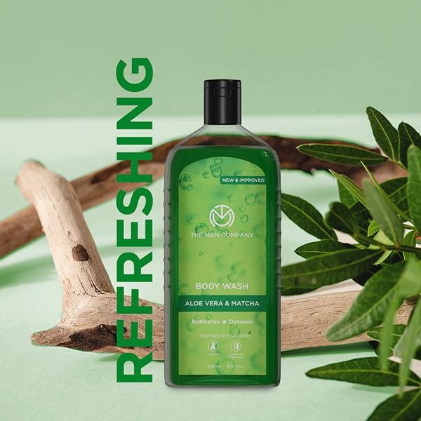 The Man Company Aloe Vera & Matcha Body Wash 200 ml - Shower Gels & Body Wash