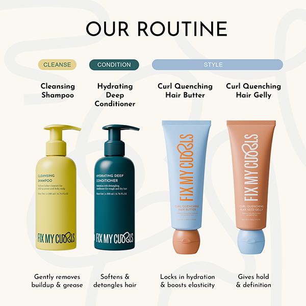 Fix My Curls Curl Quenching Moisture Styling Duo for Curly, Wavy, Dry, Frizzy Hair, Enriched with Aloe Vera, Chia Seed, and Flax Seed 50gm Each 2's - Hair Sets & Kits