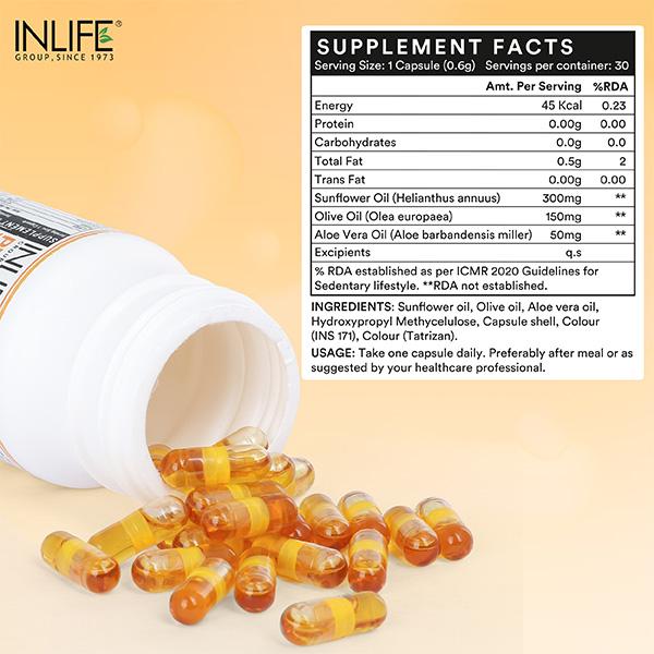 Inlife Plant Based Vitamin E Vegan Liquid Capsule 30's - Digestive Health