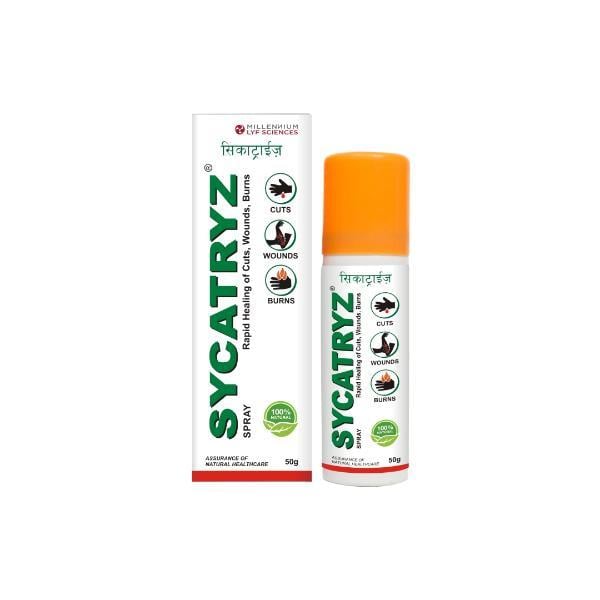 Netmeds | Millennium Lyf Sciences Sycatryz Rapid Healing Of Cuts,Wounds,Burns Spray 50 gm