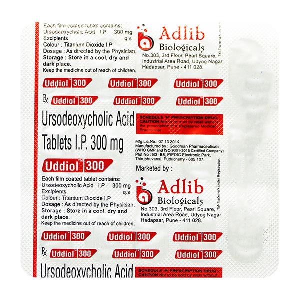 UDDIOL 300mg Tablet 15's - Cholelithiasis/Gall Stones