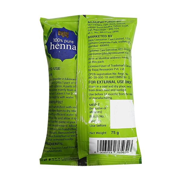 Bajaj 100% Pure Henna Powder 75 g - Henna