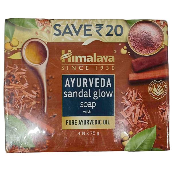 Netmeds | Himalaya Ayurveda Sandal Glow Soap With Pure Ayurvedic Oil (Pack of 4 x 75 g)