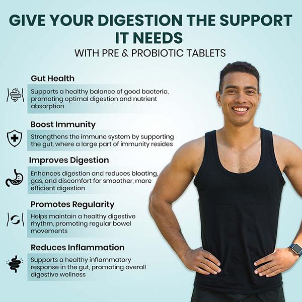 Aesthetic Nutrition Pre and Probiotic Capsules With Fructo-Oligosaccharides, Bifidobacterium, And Streptococcus Thermophilus 60 Capsules 1's - Multi-Vitamins