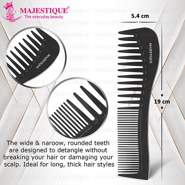 Majestique Compact Styling Comb Detangler Comb, For Curly Hair, Long Hair, Wet Hair Comb For Detangling Comb 1's - Multi-Stylers