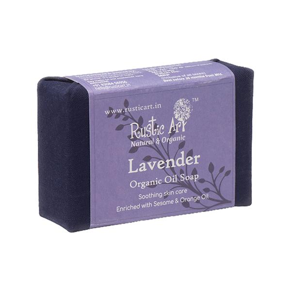 Rustic Art Organic Handmade Lavender Soap 100 gm - Soaps