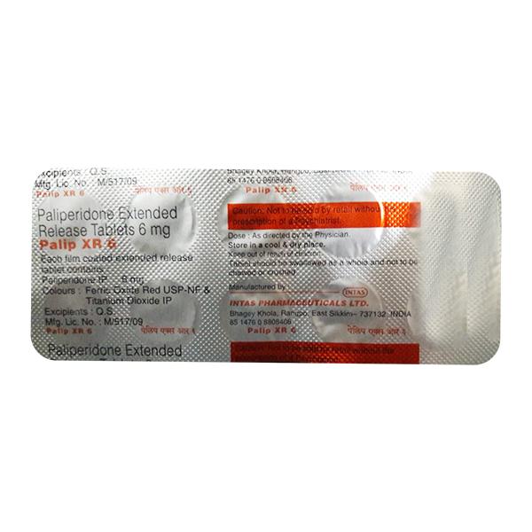 Palip XR 6mg Tablet 10'S - Psychosis-Ans