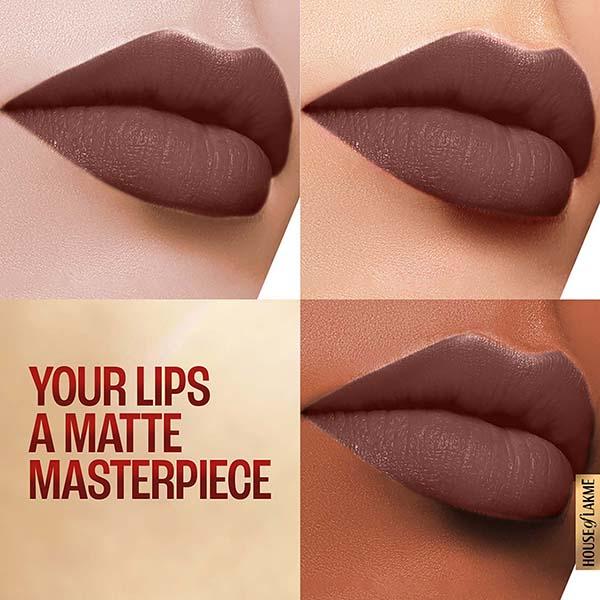 Lakme 9to5 Powerplay Priming Matte Lipstick, Lasts 16hrs, Brown Walnut, 3.6 gm - Lipsticks