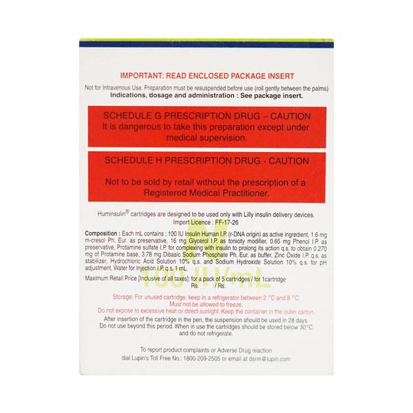 Huminsulin N Cartridge 1X3ml - Diabetes-Ins