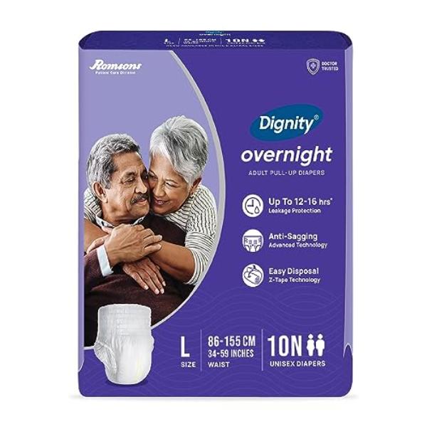 Netmeds | Dignity Overnight Pull Ups Adult Diapers (L - XL) (34 - 59 Inch) 10's