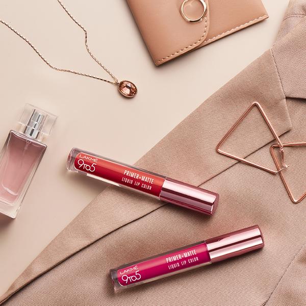 Lakme 9to5 Primer + Matte Liquid Lip Color MM3 Crisp Wine 4.2 ml - Primer