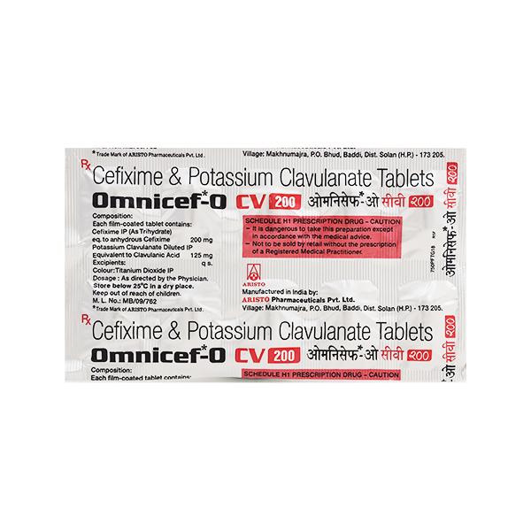 Omnicef O CV 200mg Tablet 10'S - Bacterial Infections-Cep