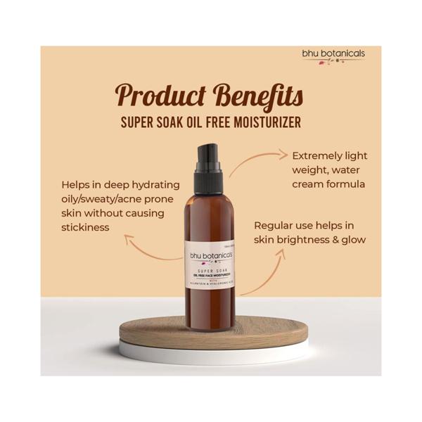 bhu botanicals Super Soak Oil Free Face Moisturizer with Allantoin and Hyaluronic Acid 100 ml - Face Moisturizers