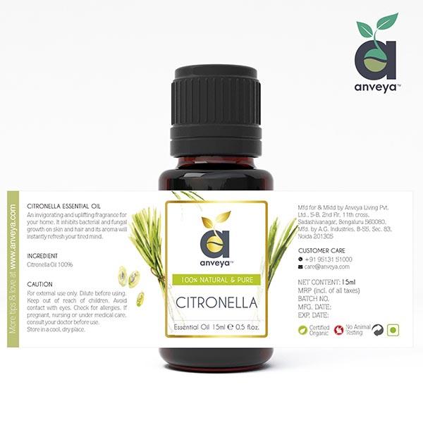 Anveya Citronella Essential Oil 15 ml - Essential Oils