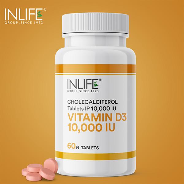 Inlife Vitamin D3 10000 IU Chewable Tablets 60's - Multi-Vitamins
