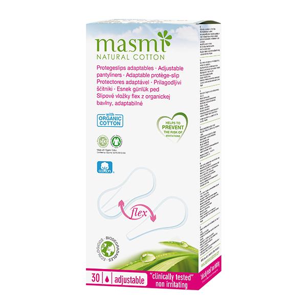 Masmi Natural Cotton Pantyliners - Adjustable 30's