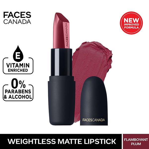 Faces Canada Weightless Matte Lipstick - Flamboyant Plum 12 (Maroon) 4.5gm - Lipsticks