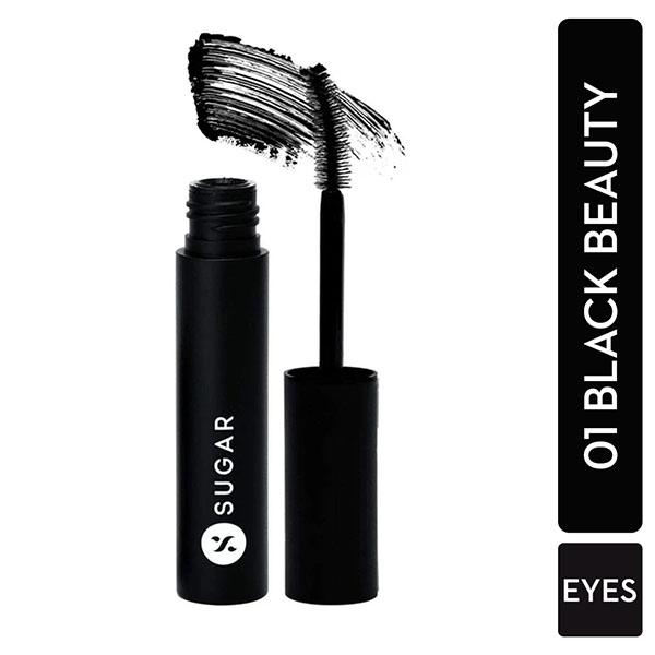 Netmeds | SUGAR Cosmetics Uptown Curl Lengthening Mascara - 01 Black Beauty (Black) 5 gm