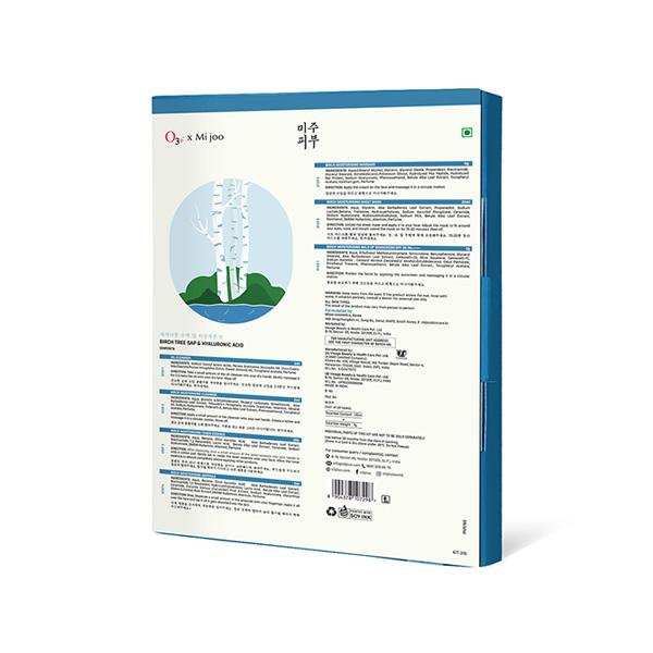 O3+ Mijoo Korea Glass Glow Facial Kit with Birch Tree Sap & Hylaluronic Acid - Ideal for Dry Skin 50 gm - Facial Kits