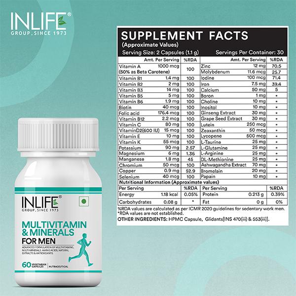 Inlife Multivitamin & Minerals Capsule - Men 60's - Multi-Vitamins