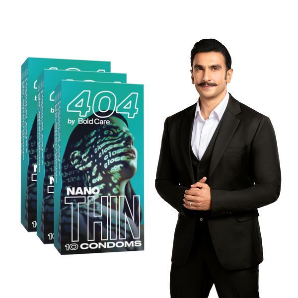 Netmeds | Bold Care 404 by Bold Care Nano Thin Condoms (Pack of 3 x 10)