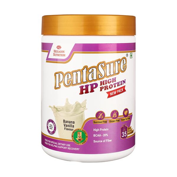 Netmeds | PentaSure HP 100% Whey Protein Powder- Banana & Vanilla Flavour 400 g