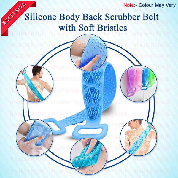 Majestique Bath Silicone Shower Scrubber Easy Clean Exfoliating Body Loofah, Suitable For All Kinds 1's - Loofahs & Sponges