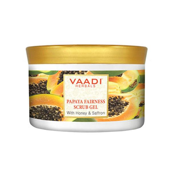 Papaya Fairness Scrub Gel with Honey & Saffron 500 gm - Face Scrubs