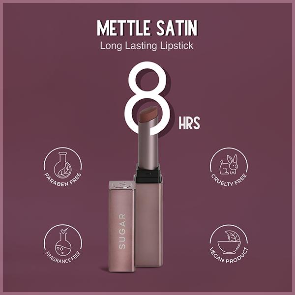 SUGAR Cosmetics Mettle Satin Lipstick - 10 Diana (Peachy Pink) 2.2 gm - Lipsticks