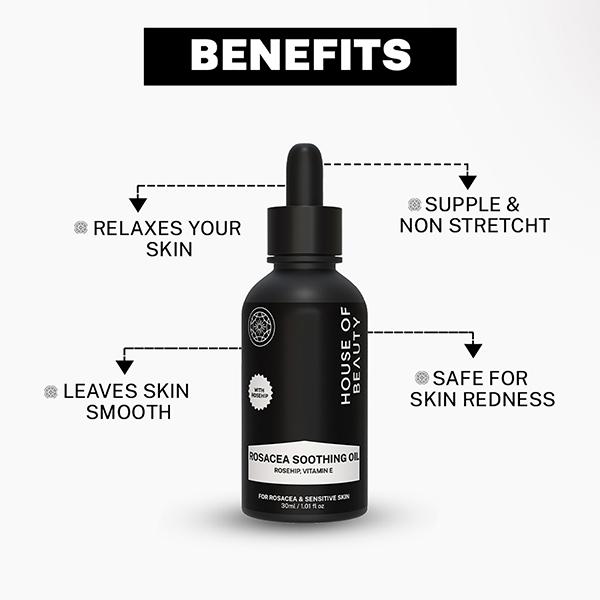 House of Beauty Rosacea Oil-Itchy Inflamed Skin Gives Deep Soothing with Rosehip & Vit-E 30ml - Face Oils