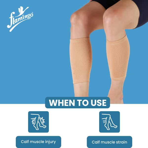 Flamingo Calf Support Beige (OC2039) (M) 1's - Knee/Leg Supports