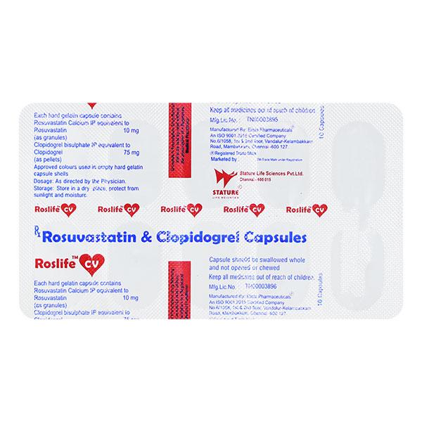 ROSLIFE CV 10/75 Capsule 10's - High Cholesterol-Dys