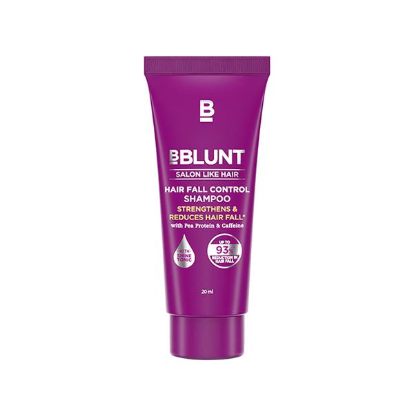 Netmeds | Bblunt Hair Fall Control Shampoo with Pea Protein and Caffeine for Stronger Hair 20 ml