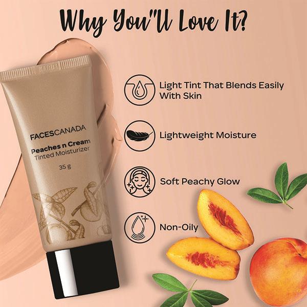 Faces Canada Peaches N Cream Tinted Moisturizer - Light 01, 35gm - Face Moisturizers