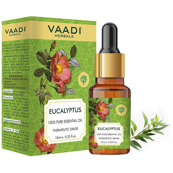 Eucalyptus Essential Oil - Prevents Hairfall, Acne, Soothing & Cool Fragrance - 100% Pure Therapeutic Grade 10 ml - Essential Oils