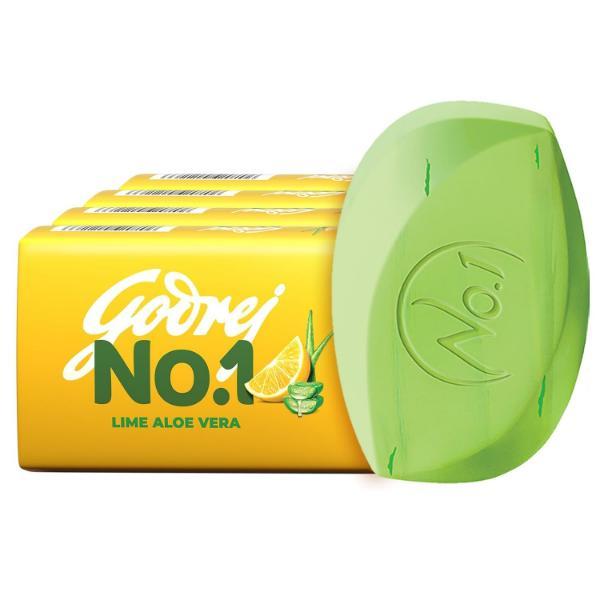 Godrej No.1 Lime and Aloe Vera Soap (Pack of 4 x 150 g) - Soaps