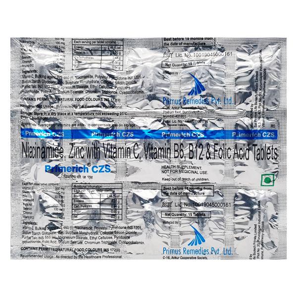 PRIMERICH CZS Tablet 15's - Supplements-Vam