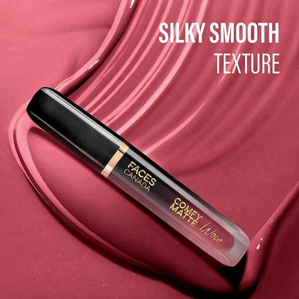 Faces Canada Comfy Matte Wow Liquid Lipstick - Pink Petal 02, One Swipe Application 3.8 ml - Liquid Lipsticks