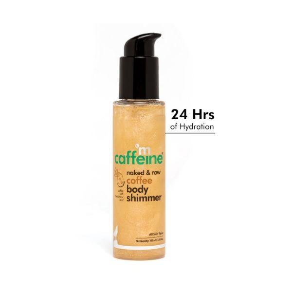 Netmeds | mCaffeine Coffee Body Shimmer Shiny Matte Look with Lightweight & Non Greasy Oil 105 ml