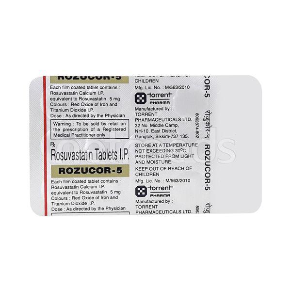 Rozucor 5mg Tablet 15'S - High Cholesterol-Dys