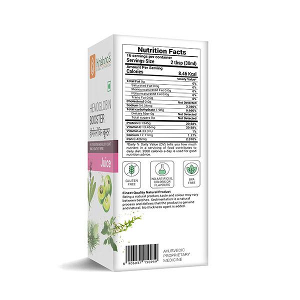 Krishna's Herbal & Ayurveda Hemoglobin Booster Tonic 500 ml - Health Products