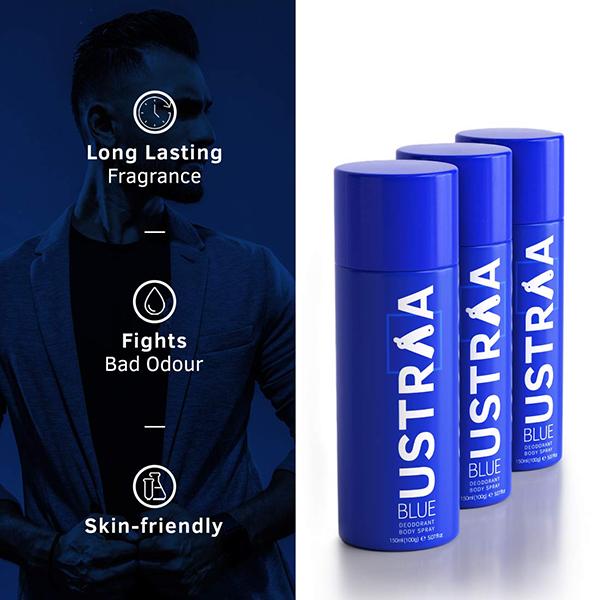 BLUE Deodorant Body Spray- Set of 3 450 ml - Deodorants/Roll-Ons
