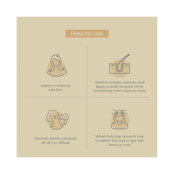 Ashba Botanics Flaxseed Curling Custard Natural Styling Gel for Curly & Wavy Hair 200 gm - Hair Gels & Waxes