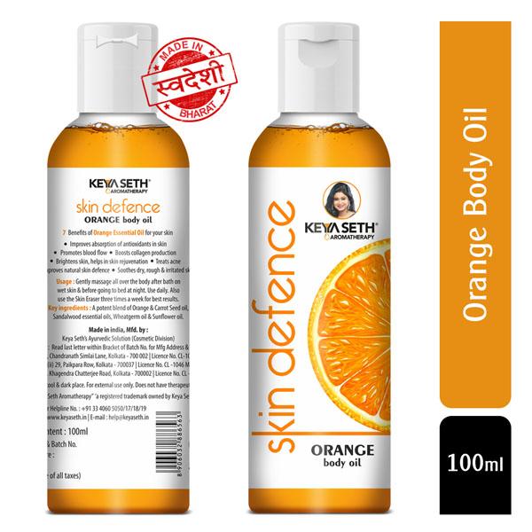 Netmeds | Keya Seth Aromatherapy Skin Defence Orange Body Oil 100 ml