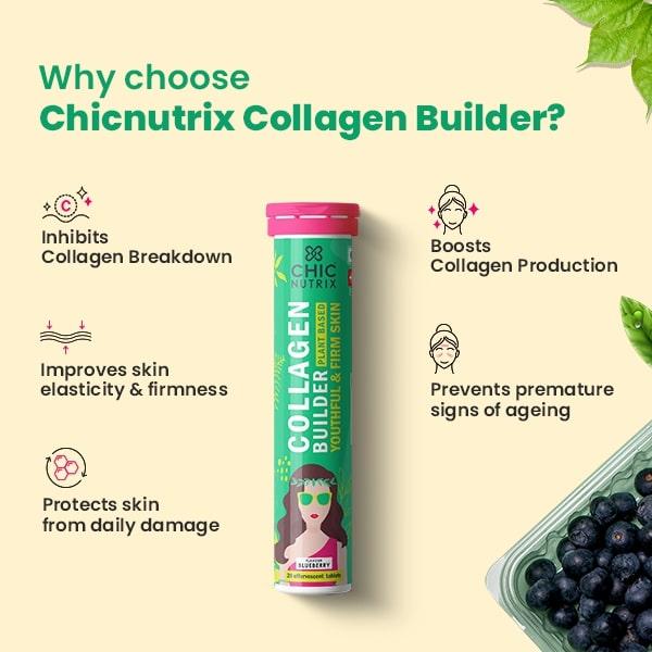 Chicnutrix Collagen Builder Plant Based Effervescent Tablet 20's - Hair & Skin