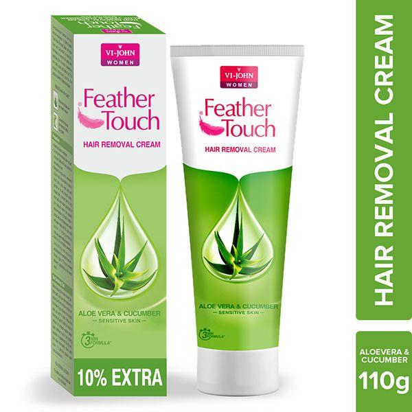 Netmeds | VI-John Feather Touch Hair Removal Cream Cucumber & Aloevera Tube for Sensitive Skin 110 gm