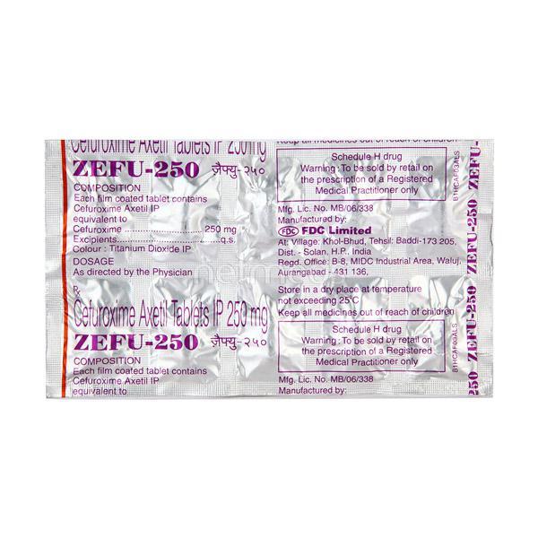 Zefu 250mg Tablet 10'S - Bacterial Infections-Cep